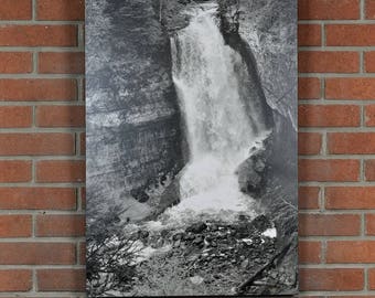 Canvas Gallery Wrap, Waterfall Photo, Landscape Photography, Pictured Rocks, Nature Print, "Power of Miner's Fall", Fine Art Photography