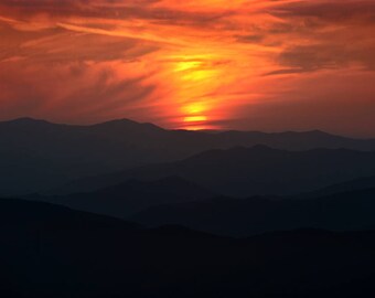 Sunset Photo, Clingman's Dome, Great Smoky Mountains National Park, Landscape Photography, Nature Print, "Apocalyptic", Fine Art Photography