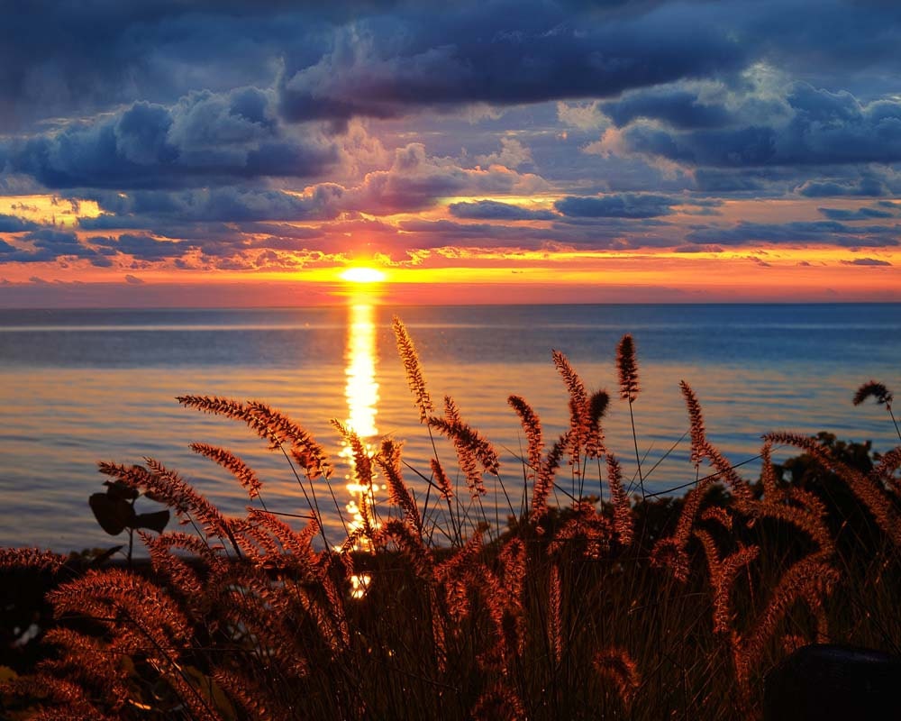 Sunset Photo, Lake Michigan, Landscape Photography, Nature Print, By