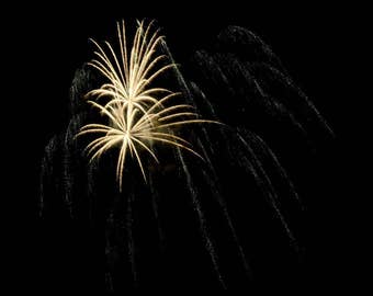 Fireworks Photo, Fourth of July, Art Print, "Twin Stars", Fine Art Photography, Long Exposure Photography, Celebration