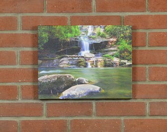 Canvas Gallery Wrap, Waterfall Photo, Smoky Mountains, Landscape Photography, Nature Print, "Calm of Tom Branch Falls", Fine Art Photography