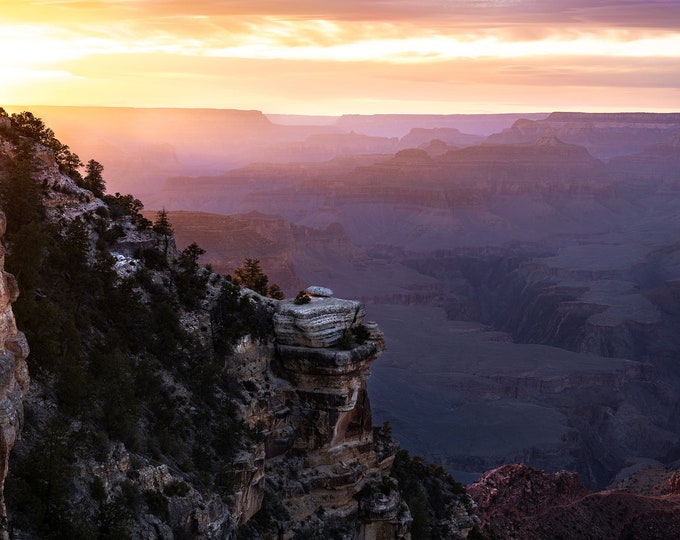 Featured listing image: Yavapai Sunset, Grand Canyon, American Southwest, Arizona, Landscape Photography, Nature, Fine Art Photography, Colorful, Dramatic