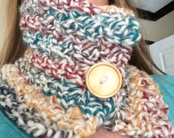 Crocheted Adjustable Cowl Scarf