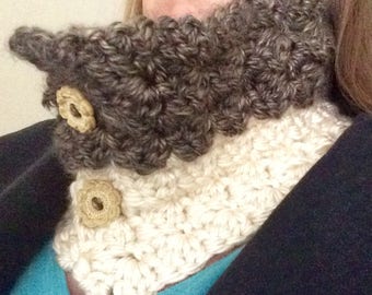 Crocheted Adjustable Cowl Scarf