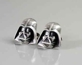 Gemelos de Star Wars Darth Vader de plata 925 para hombre, accesorios para traje Geek Nerd