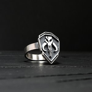 Star Wars Ring, Mandalorian Mythosaur 925 Silver Ring, Star Wars Mando Mythosaur Jewelry