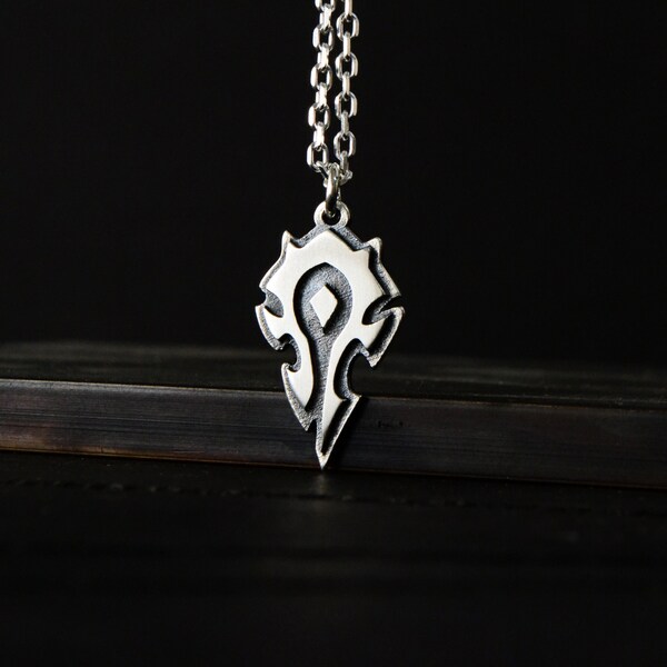 World of Warcraft Horde Pendant Necklace wow 925 Silver jewelry gamer geek jewelry