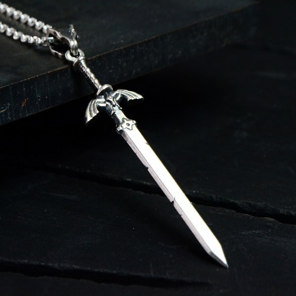 Bijoux épée maître Zelda cassée en argent 925 collier épée maître Zelda Geek Nerd Zelda Cosplay cadeau