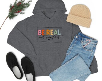 BE REAL Unisexe Heavy Blend Sweat-shirt à capuche