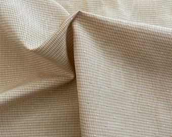 Tan 1/16" Mini Gingham 100% Polyester Fabric, Gingham Check, Home Decor, Great Quality