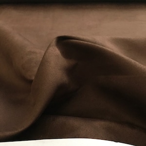 Chocolate Brown Faux Suede Fabric, Home Decor, Pillows, Bedding, Fabric By The Yard