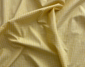 Yellow 1/8" Check Gingham Print 100% Cotton Fabric BY THE YARD