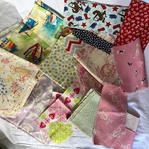 Random Cotton Print Fabric Scrap Bundle #1, Remnants, Various sizes, Various Fabrics