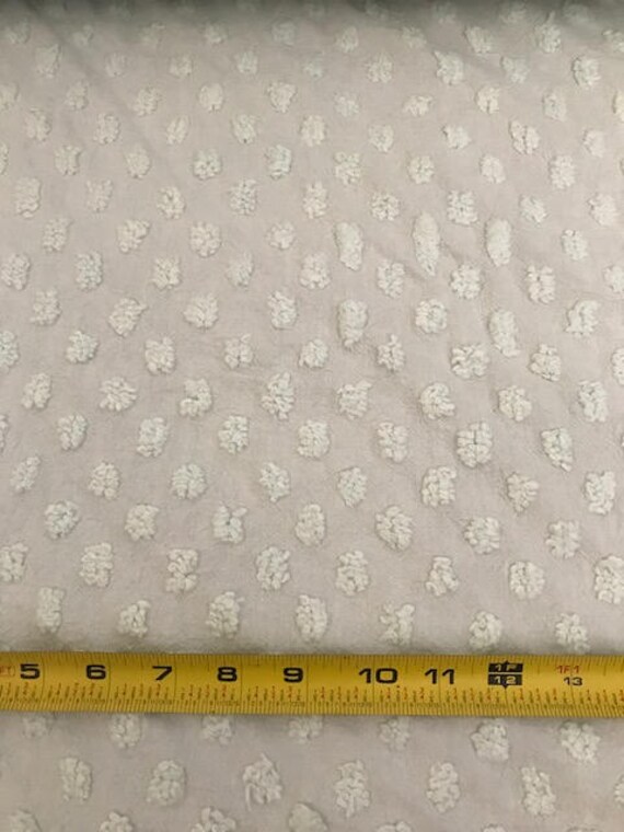 quilt Mint Green Dot Chenille Fabric BY THE YARD Rare Yardage crafts 