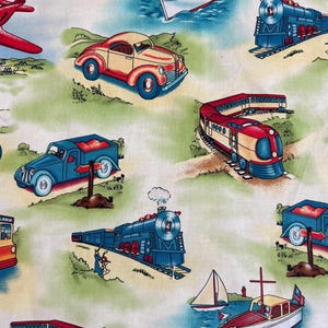 Transit Michael Miller Transportation 100% Cotton Fabric Piece Remnants