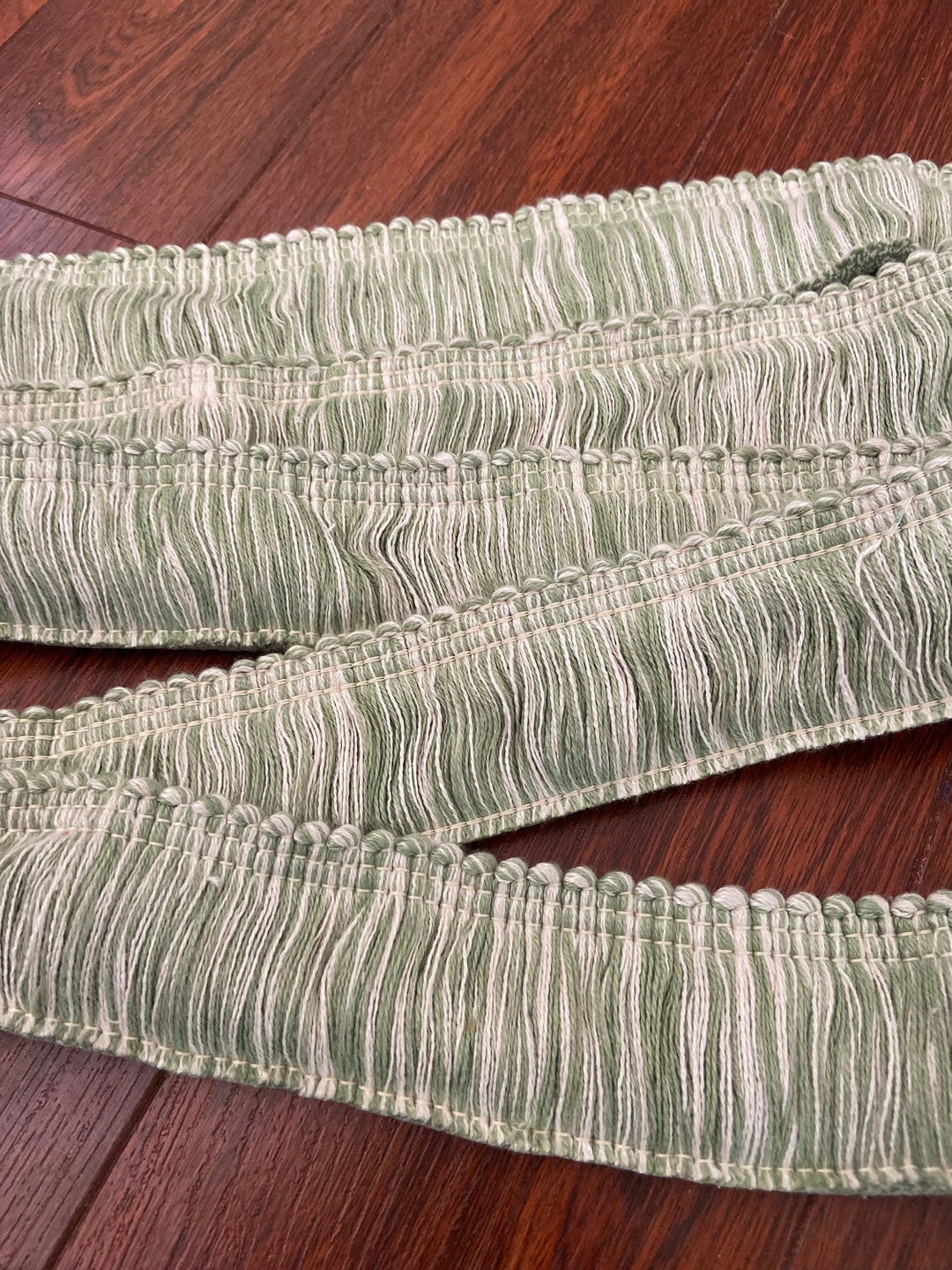 Sage Green and off White Brushed Fringe Trim BY THE YARD Etsy