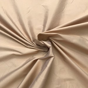 Dark Tan Camel Taffeta Faux Silk Fabric BY THE YARD, Dress Making, Silk for Sewing, Bedding, Wedding Silk