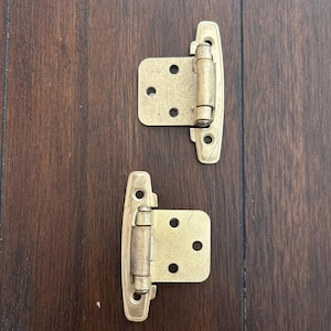Belwith P296-SB Satin Brass Variable Overlay Door Cabinet Hinges 2 Per Pack- Unopened