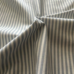 Light Blue and White 3/8&quot; Stripe Cotton Woven Fabric