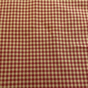 Tan and Rust Red Check Gingham Fabric- 1/3 YARD PIECE, Upholstery Fabric, Sewing, Various Sizes, Home Decor