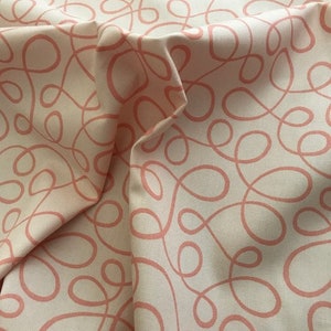 Pink with Dark Pink Swirl Fabric 100% Cotton P/Kaufmann- 1 2/3 YARD PIECE