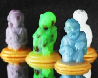 Set of 4 Zombie Soaps, Walking Dead, Creepy Soap, Creepy Gift, Halloween Gift, Halloween Soap, Kids Soap, bathroom decoration, Party Favor