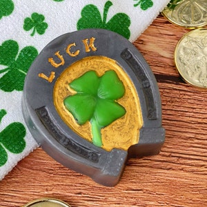 Lucky Horseshoe Soap, St. Patrick&#39;s Day Soap, Shamrock Soap
