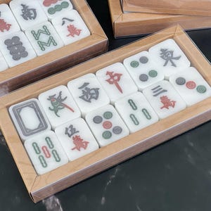 Mahjong Tile Soap Set: Customizable Vegan Guest Soaps 12 bars set