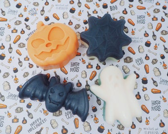 Halloween Soap Set, Halloween Gift for Anyone, Pumpkin Soap, Bat Soap, Ghost Soap, Spider Net Soap, Soap Gift Set, Kids Halloween