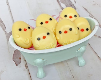 Mini Easter Chick Soaps, Set of 6, Easter Egg Stuffer, Easter Gift, Chick Soap, Egg Soap, Easter Chicks, Easter Soaps, Kids Soap, Mini Soaps