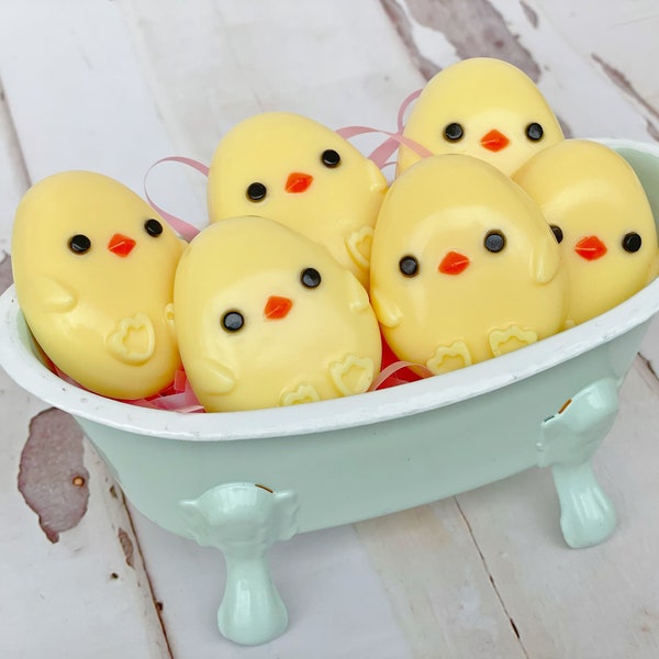 Mini Easter Chick Soaps, Set of 6, Easter Egg Stuffer, Easter Gift, Chick Soap, Egg Soap, Easter Chicks, Easter Soaps, Kids Soap, Mini Soaps