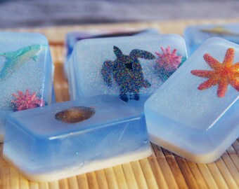 Ocean Soap, Sea Animal Soap, Aquarium Soap, Pool Party, Birthday Party Favor, Kids Soap, Fish Soap, Blue Soap, Fun Soap, Fun Gift,Guest Soap