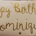Large Happy Birthday Vinyl. Gold Vinyl. Personalised Vinyl for Balloons. Personalised Balloon Vinyl.