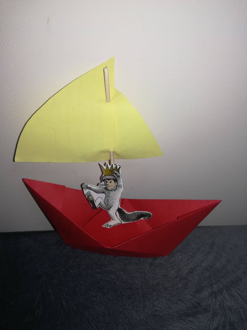 boat Wild things party Max,Paper Origami,Party Table Decor paper boat sail paper boat big boat Where the Wild Things Are,Set of 20