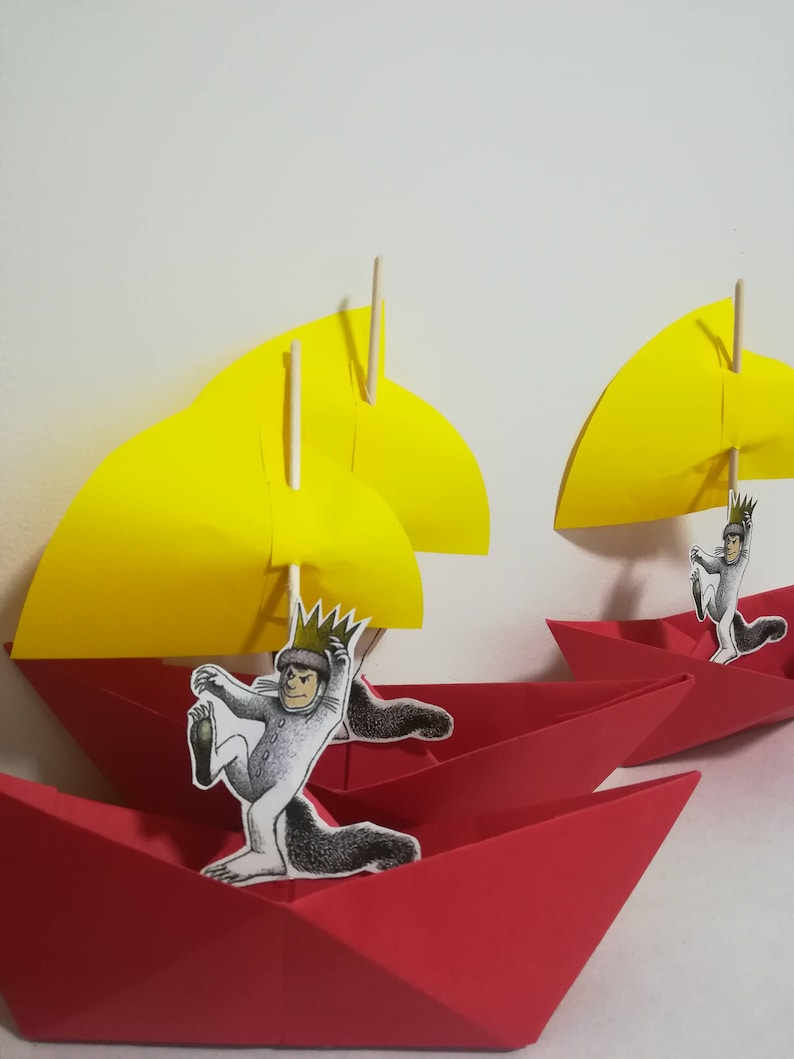 boat Wild things party Max,Paper Origami,Party Table Decor paper boat sail paper boat big boat Where the Wild Things Are,Set of 20