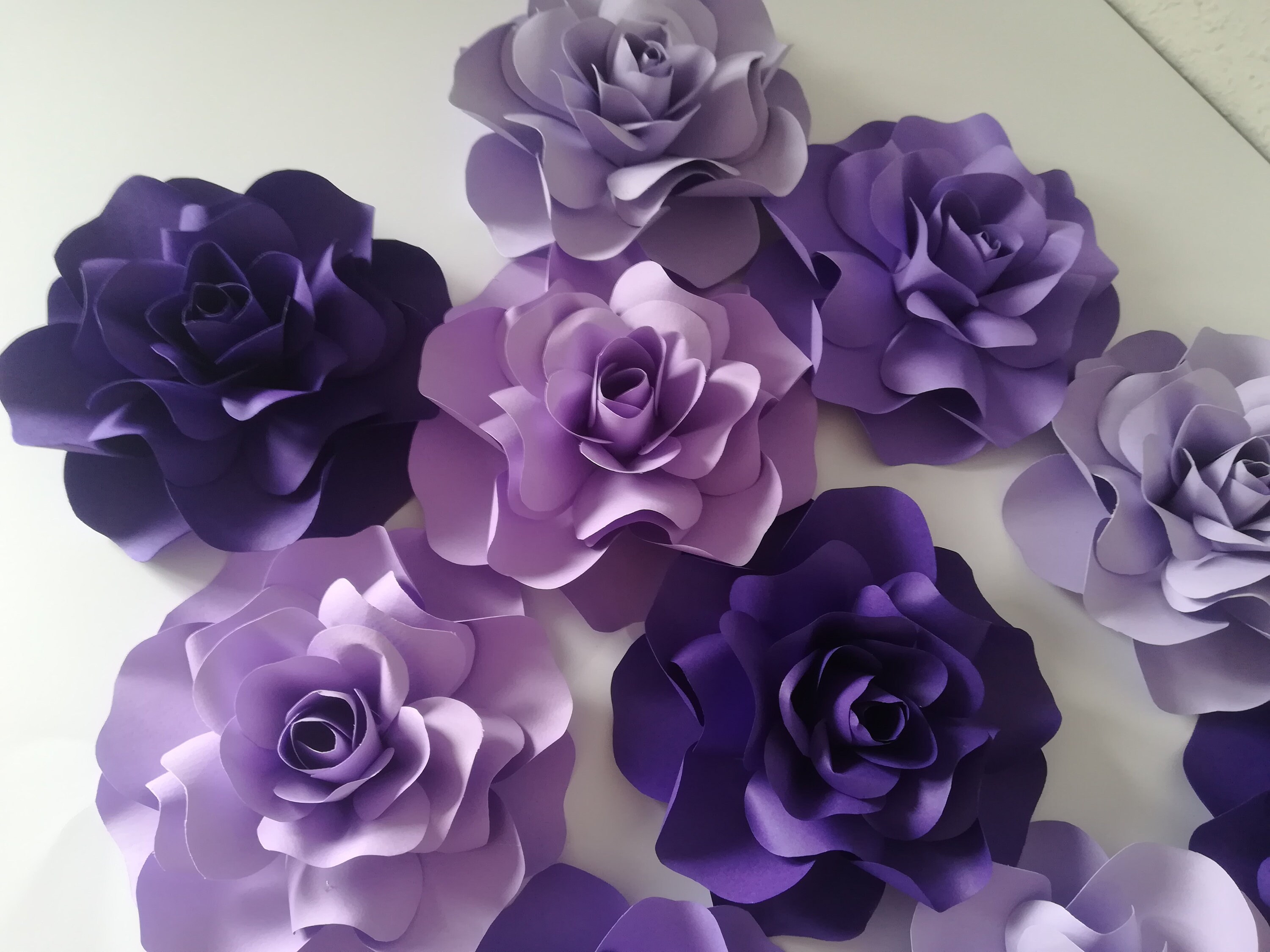 10pc Purple Paper Flower BackdropPaper Flowers Wall Decor | Etsy