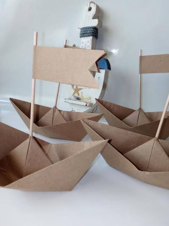 Conjunto De 20 Barco Grande Barco De Papel Origami Kraft Cumpleaños De La Fiesta De Moana Accesorio De La Foto Origami De Papel Decoración De