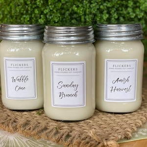 MASON JAR CANDLE ~ Wood Wick ~ Hand-Poured ~ Soy Candle ~ 16oz
