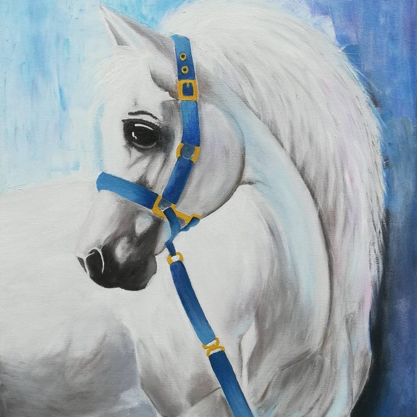 White Horse Painting Etsy UK