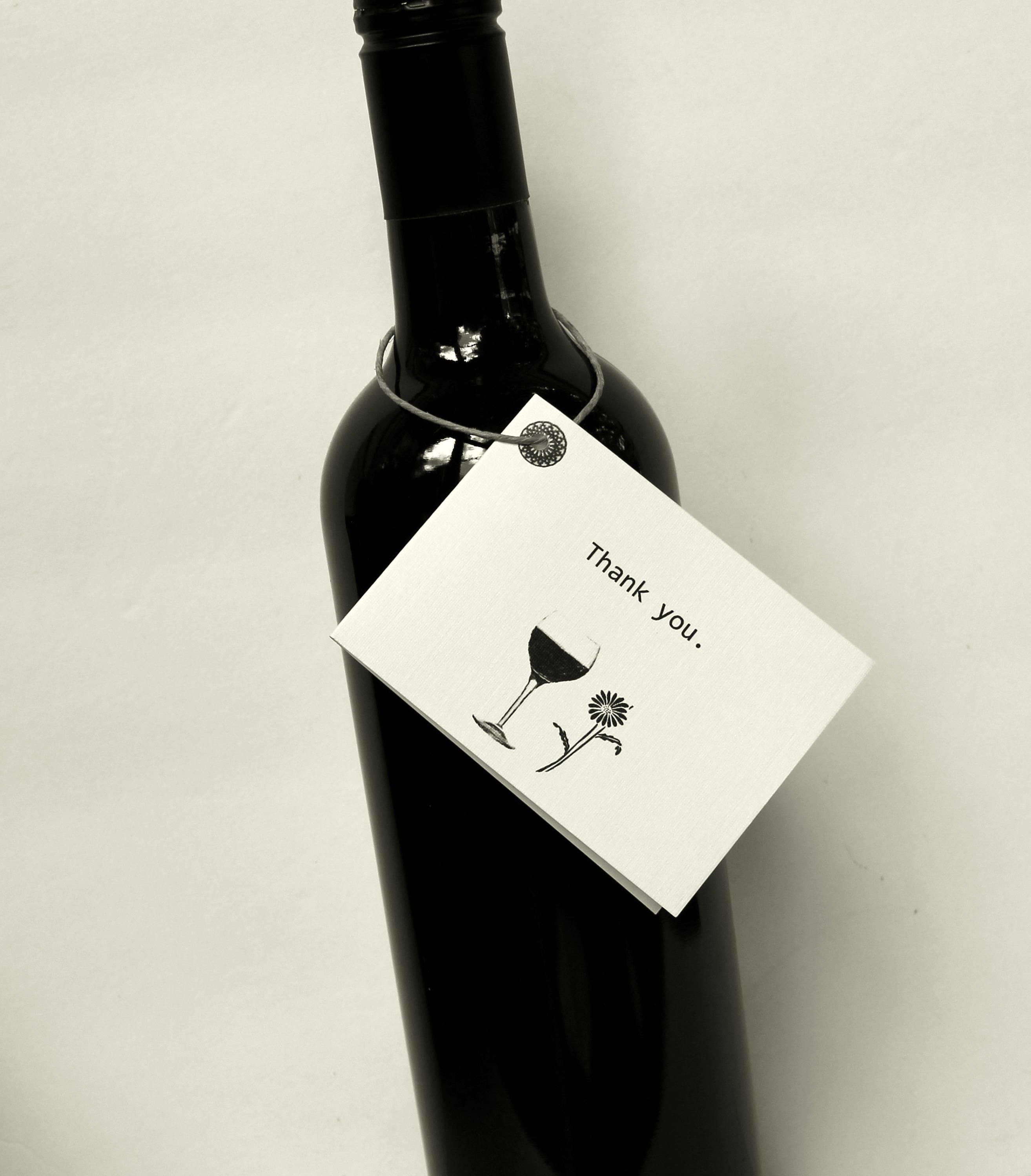 Thank You Card // Handmade Gift Card Hanging Tag for Wine or Etsy