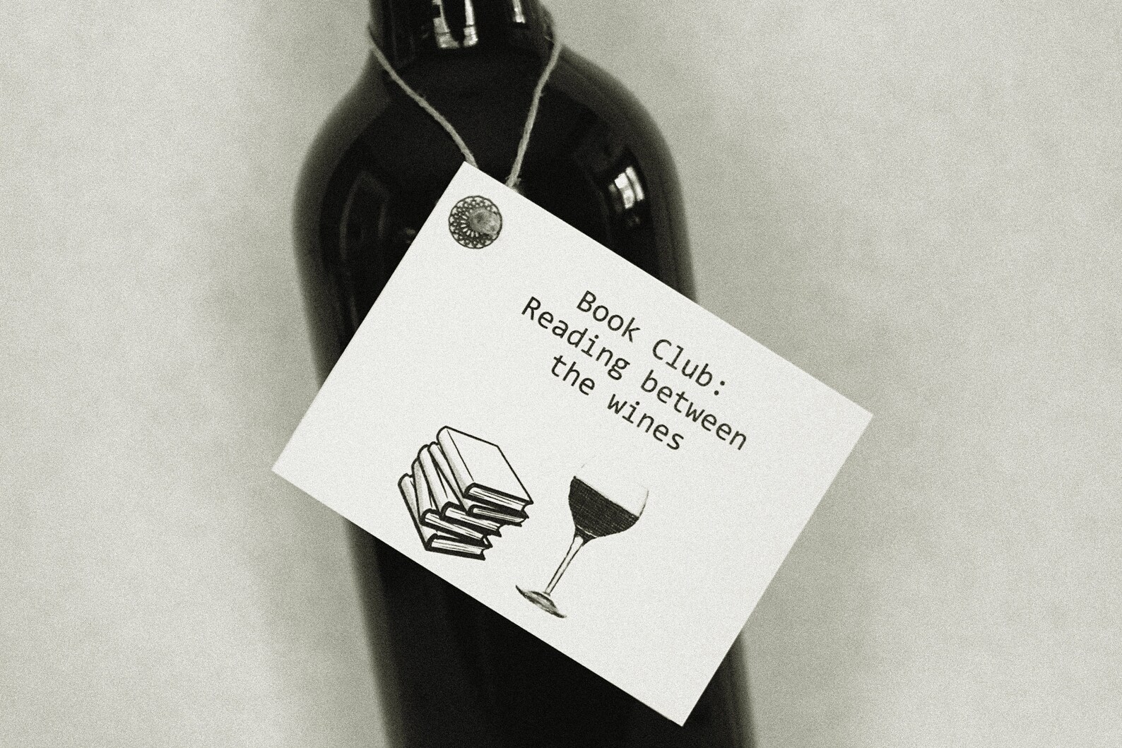 Book Club Card // Book Club Wine Gift, Handmade Tag, Book Lover Gift