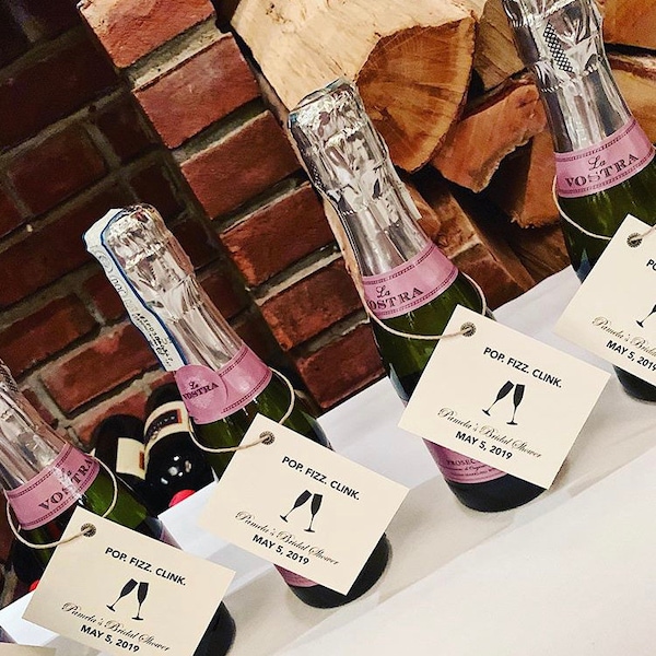 CUSTOM WINE TAGS - Handmade Rustic Personalized Favors, Wedding, Bridal Shower, Bridesmaid, Baby Shower, Mini Champagne Tags, Gifts, Winery