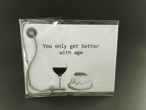 Handmade Wine improves with Age any occasion card get well girls night We improve with Wine birthday thank you