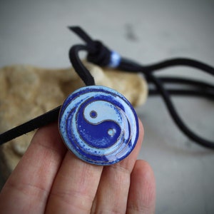 Collar Yin Yang/Collar de cordón para hombre/Joyería Yin Yang/Collar de Tai Chi/Collar de protección/Collar de yoga/Joyería espiritual/Collar de cuero