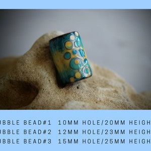 Bubble Dread Bead/Large Hole/Turquoise/Yellow Glass Dreadlock Bead/Braid Beads Set/Copper Enamel/Dreadlock Accessory/Hair Beads/Hair Jewelry