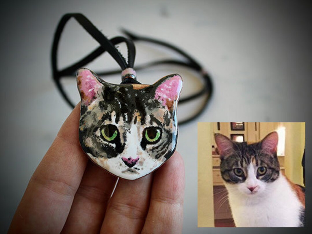 Custom Cat Necklace/custom Portrait/custom Dog Necklace/cat Etsy