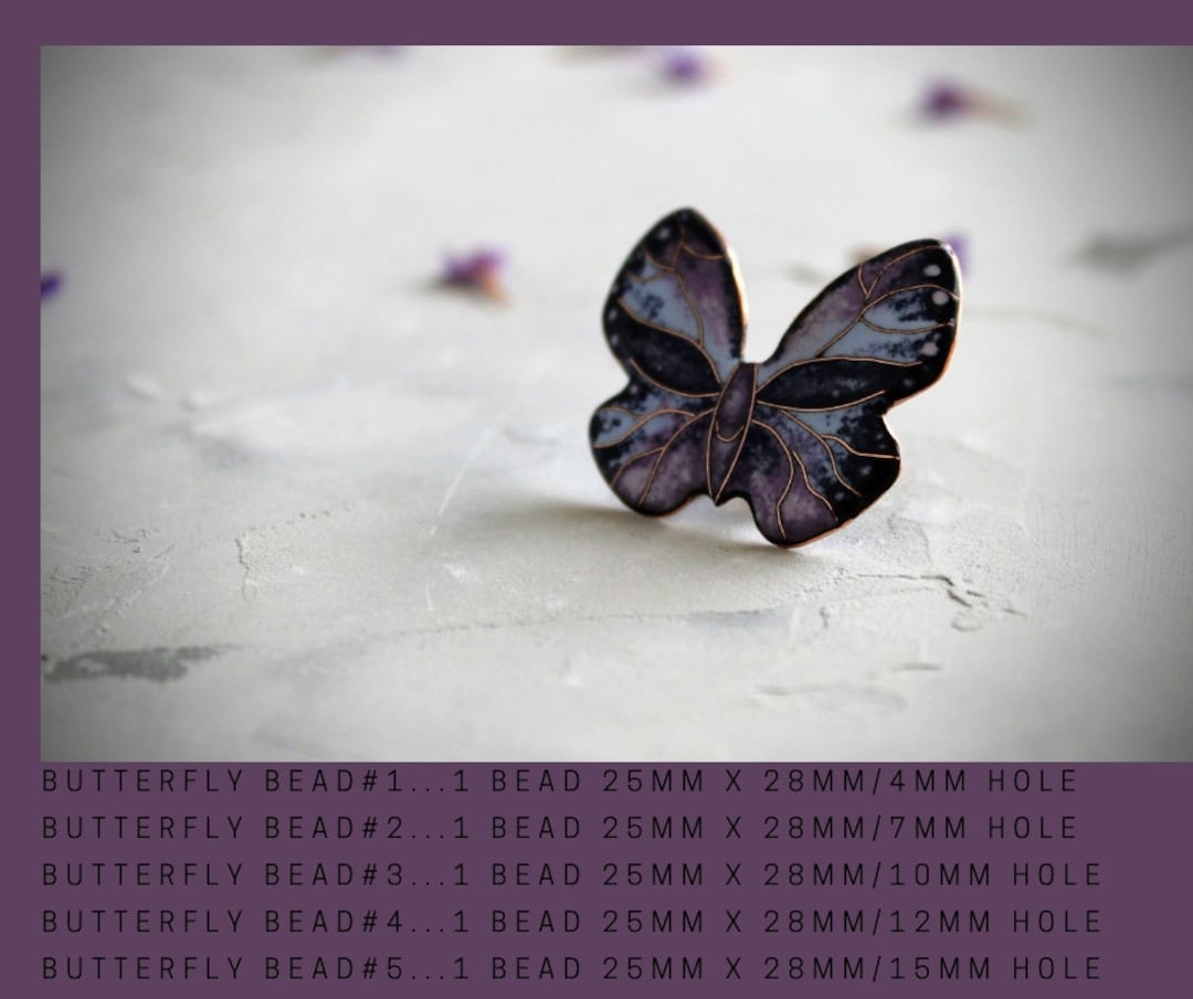 Butterfly Dread Bead: Large-hole Dreadlock Jewelry, Handmade Copper and ...