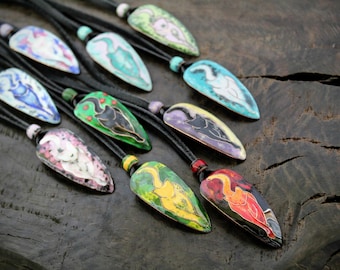 Cat Pendant: Handmade Copper & Vitreous Enamel Black Cat Necklace