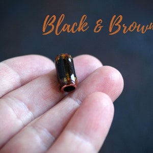 Dread Beads/ Black & Brown Glass Dreadlock Beads/Braid Beads/Copper Enamel Beads/Dreadlock Accessory/Hair Beads/Dread accessory