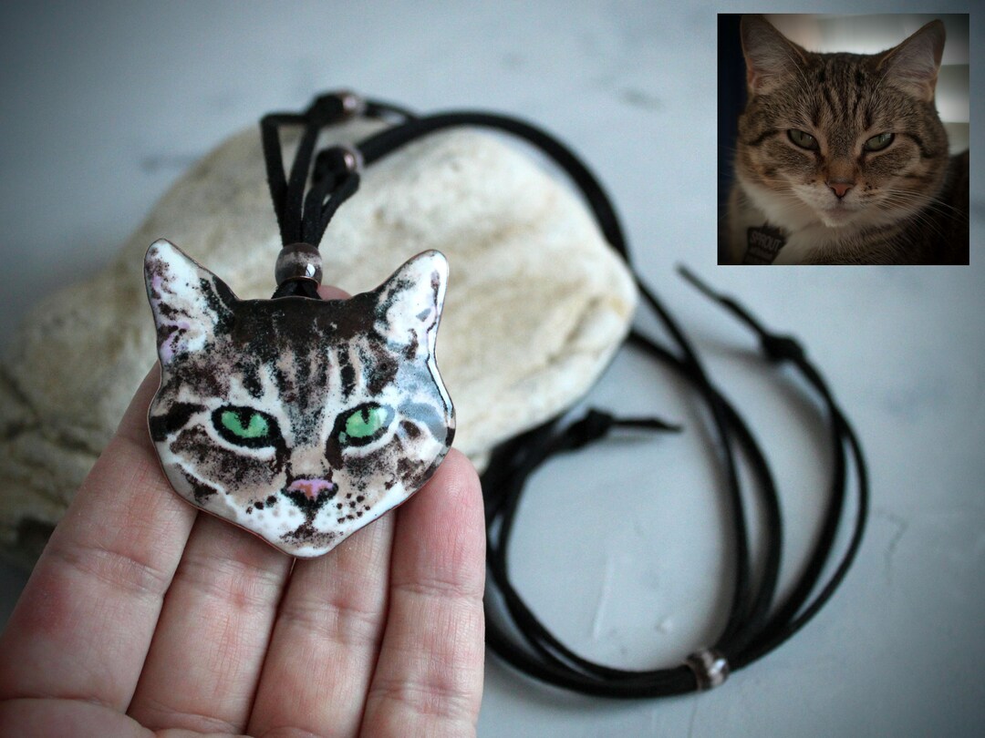 Custom Cat Necklace/custom Portrait/custom Dog Necklace/cat Etsy